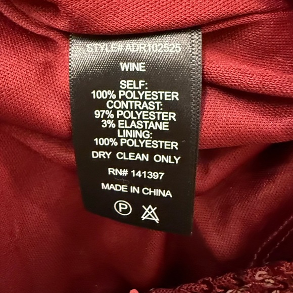ASTR The Label Flutter Sleeve Draped Back Burgundy Wine Sequined Mini Dress Med - Picture 11 of 14